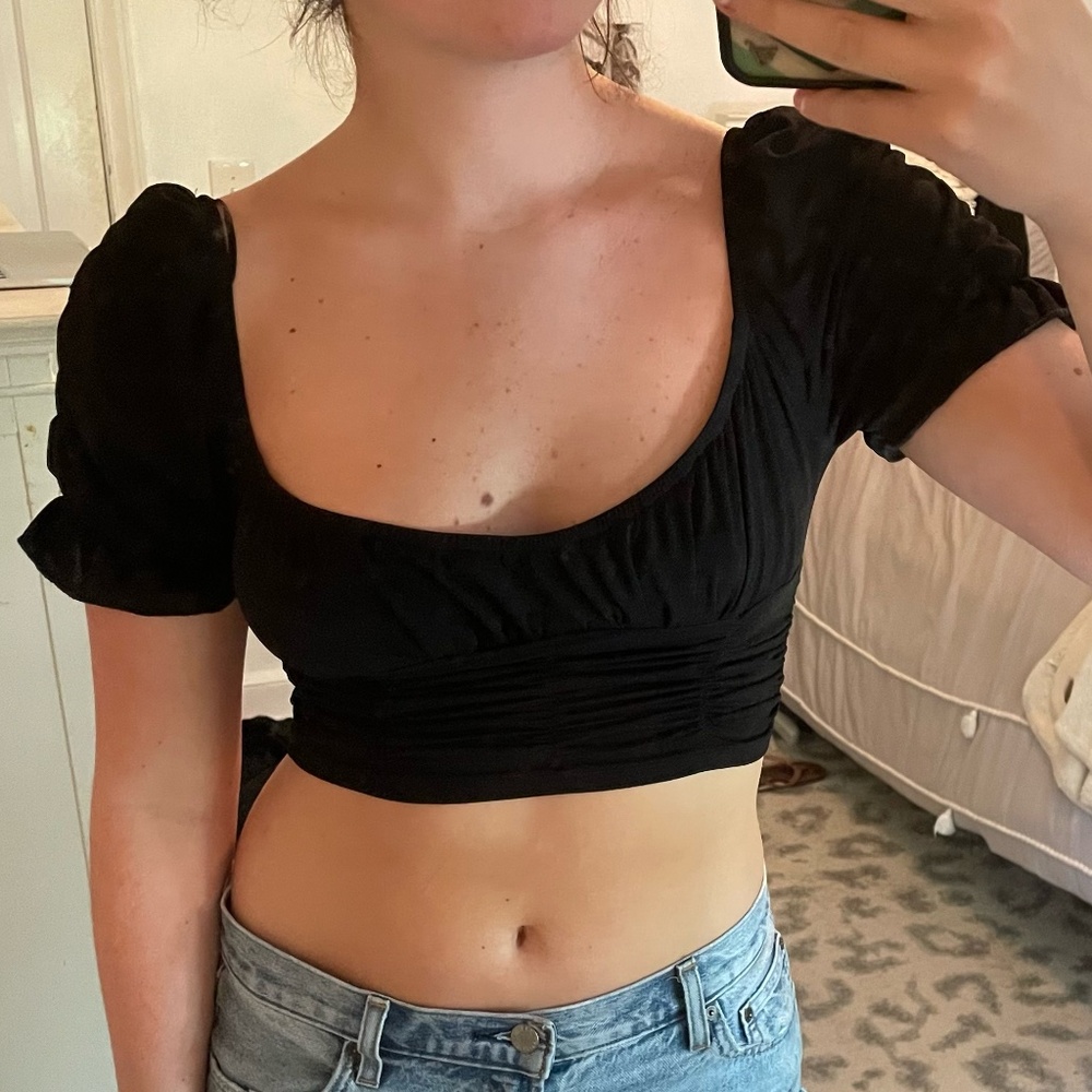 Princess Polly Black Crop Top